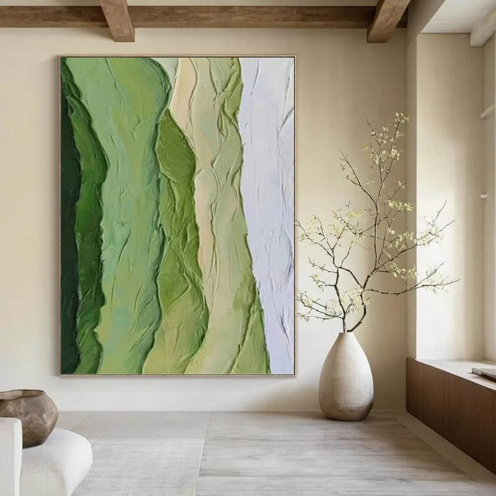 Nature_Green_Textured_Abstract_Canvas_Wall_Art_CRN6M wall art